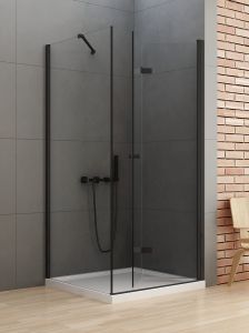NZ2 KABINA NEW SOLEO BLACK 1D KWADRATOWA P 70x70x195 CZYSTE 6mm ACTIVE SHIELD 2.0