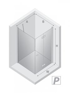 KABINA NEW SOLEO BLACK 1D PROSTOKĄTNA P 90x80x195 CZYSTE 6mm ACTIVE SHIELD 2.0