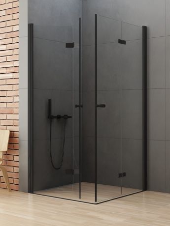 Przejdź do produktu KABINA NEW SOLEO BLACK 2D PROSTOKĄTNA  90x80x195 CZYSTE 6mm ACTIVE SHIELD 2.0