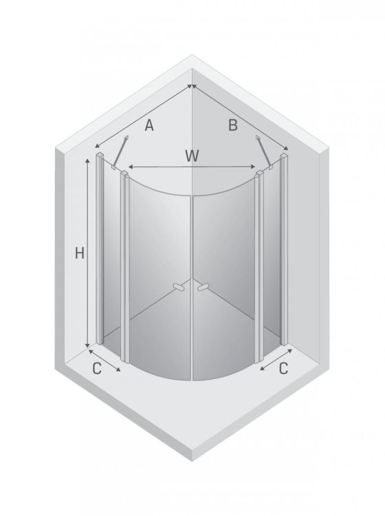 KABINA NEW SOLEO BLACK 2D PÓŁOKRĄGŁA U 90x90x195 CZYSTE 6mm ACTIVE SHIELD 2.0