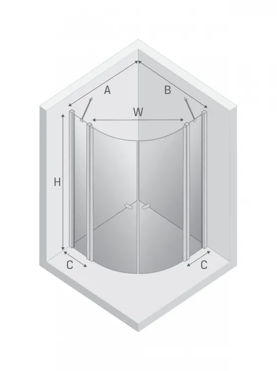 NZ2 KABINA NEW SOLEO BLACK 2D PÓŁOKRĄGŁA U 100x100x195 CZYSTE 6mm ACTIVE SHIELD 2.0