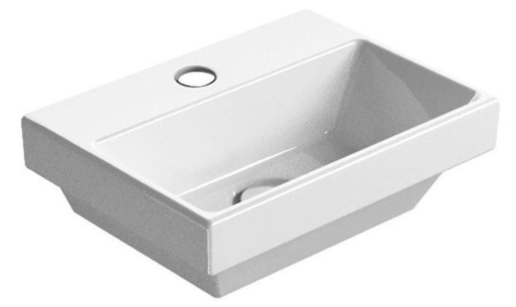 NORM umywalka ceramiczna z otworem na baterię 35x12x26cm, biały ExtraGlaze