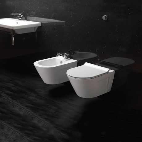 Przejdź do produktu NORM/PURA deska WC, SLIM, Soft Close, biała/chrom