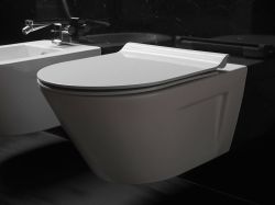 NORM/PURA deska WC, SLIM, Soft Close, biała/chrom