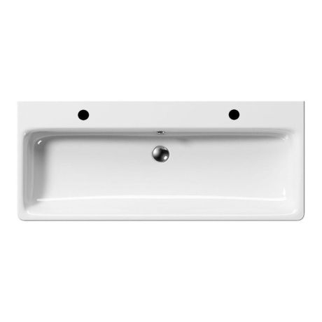Przejdź do produktu SAND umywalka ceramiczna 120x50 cm, 2 otwory, biały ExtraGlaze