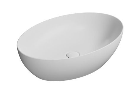 Przejdź do produktu PURA umywalka ceramiczna nablatowa 60x42 cm, biały mat