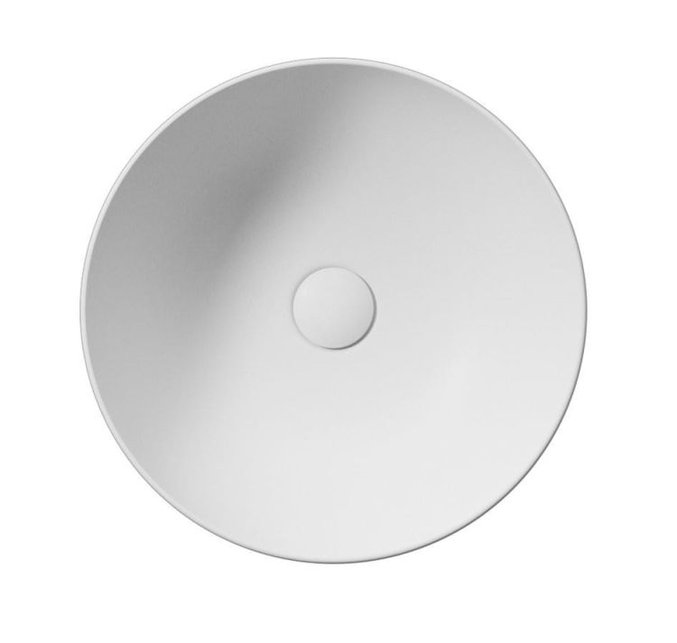 PURA umywalka ceramiczna nablatowa, średnica 42 cm, biały mat