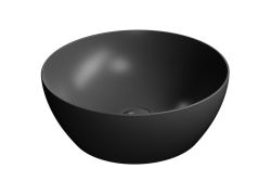 PURA umywalka ceramiczna nablatowa, średnica 42 cm, czarny mat