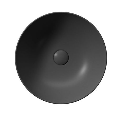 Przejdź do produktu PURA umywalka ceramiczna nablatowa, średnica 42 cm, czarny mat