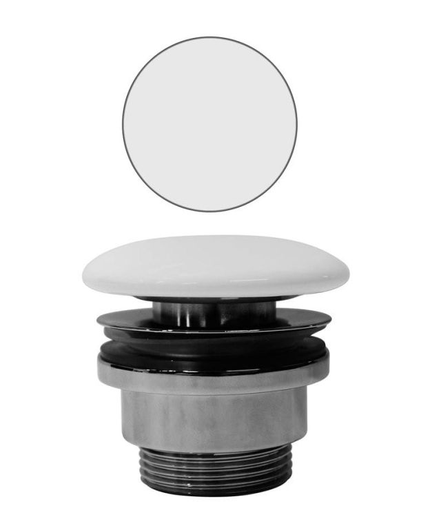 GSI korek umywalkowy 5/4'', niezamykany, wys. 5-65 mm, ceramiczny grzybek, biały mat