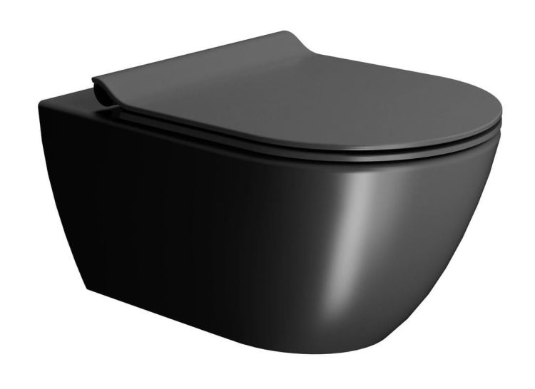 PURA WC wiszące, Swirlflush, 55x36 cm, czarny dual-mat