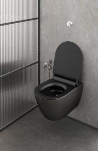 PURA WC wiszące, Swirlflush, 55x36 cm, czarny dual-mat