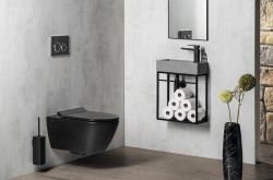 PURA WC wiszące, Swirlflush, 55x36 cm, czarny dual-mat