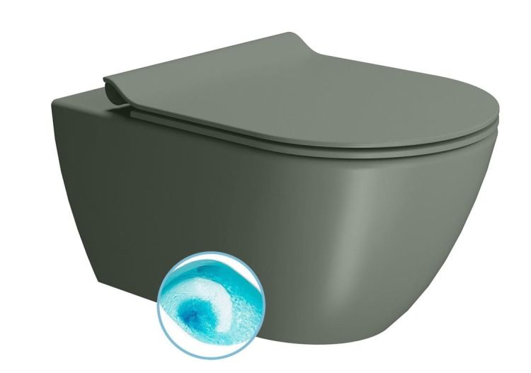 PURA WC wiszące, Swirlflush, 55x36 cm, agave dual-mat