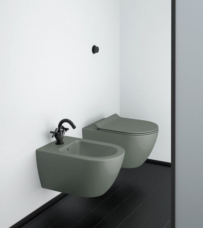 PURA WC wiszące, Swirlflush, 55x36 cm, agave dual-mat