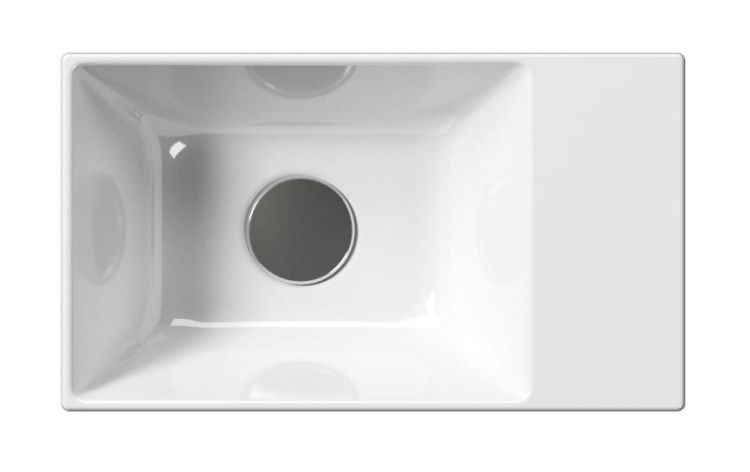 KUBE X umywalka ceramiczna 40x23 cm, biały ExtraGlaze