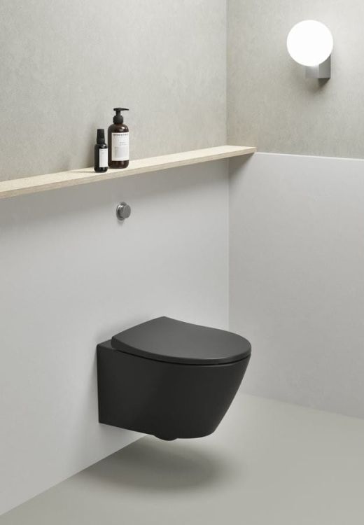 MODO WC wiszące, Swirlflush, 37x52 cm, czarny dual-mat