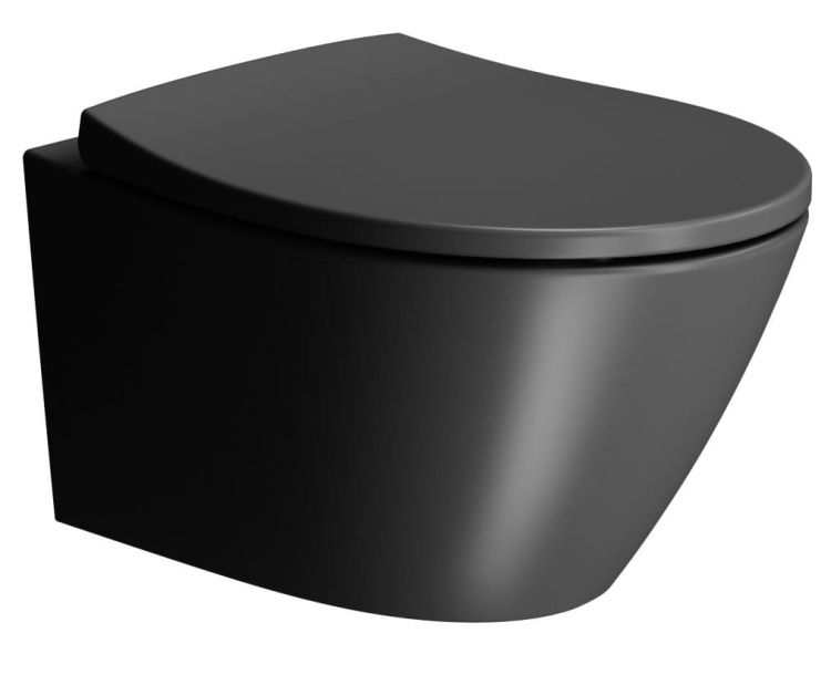 MODO WC wiszące, Swirlflush, 37x52 cm, czarny dual-mat