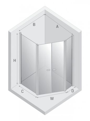 Przejdź do produktu NZ2 KABINA NEW SOLEO BLACK 2D PIĘCIOKĄTNA ASYMETRYCZNA  100x80x195 CZYSTE 6mm ACTIVE SHIELD 2.0