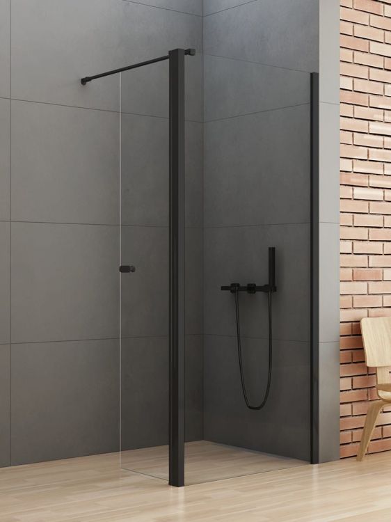 NZ2 KABINA NEW SOLEO BLACK WALK-IN U 80x195 CZYSTE 6mm ACTIVE SHIELD 2.0