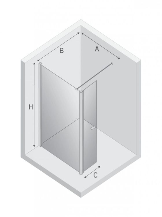 NZ2 KABINA NEW SOLEO BLACK WALK-IN U 100x195 CZYSTE 6mm ACTIVE SHIELD 2.0