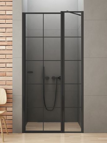 Przejdź do produktu DRZWI WNĘKOWE NEW SOLEO BLACK 1D P 90x195 CZYSTE 6mm ACTIVE SHIELD 2.0 WZÓR KRATKA