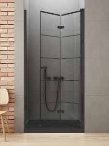 DRZWI WNĘKOWE NEW SOLEO BLACK 1D P 90x195 CZYSTE 6mm ACTIVE SHIELD 2.0 WZÓR KRATKA