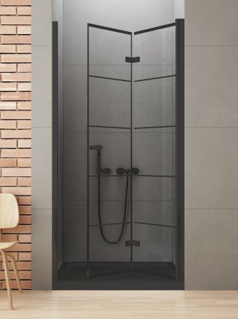 Przejdź do produktu DRZWI WNĘKOWE NEW SOLEO BLACK 1D P 90x195 CZYSTE 6mm ACTIVE SHIELD 2.0 WZÓR KRATKA