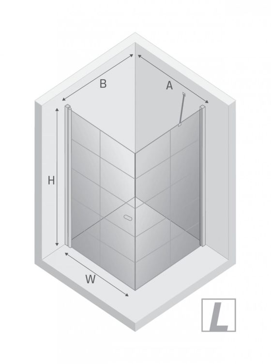 KABINA NEW SOLEO BLACK 1D KWADRATOWA L 90x90x195 CZYSTE 6mm ACTIVE SHIELD 2.0 WZÓR KRATKA
