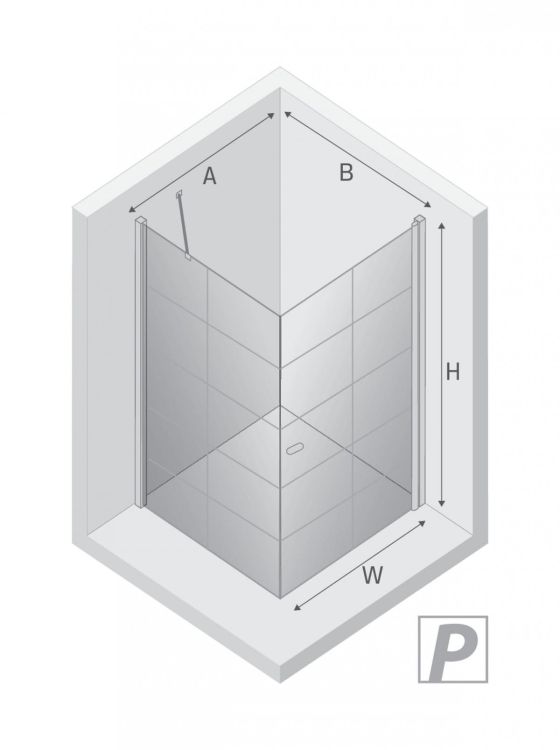 KABINA NEW SOLEO BLACK 1D KWADRATOWA P 90x90x195 CZYSTE 6mm ACTIVE SHIELD 2.0 WZÓR KRATKA