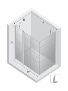 KABINA NEW SOLEO BLACK 1D KWADRATOWA L 90x90x195 CZYSTE 6mm ACTIVE SHIELD 2.0 WZÓR KRATKA