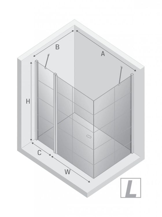 KABINA NEW SOLEO BLACK 1D KWADRATOWA L 90x90x195 CZYSTE 6mm ACTIVE SHIELD 2.0 WZÓR KRATKA