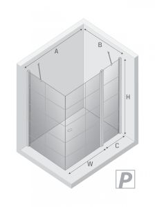 KABINA NEW SOLEO BLACK 1D KWADRATOWA P 90x90x195 CZYSTE 6mm ACTIVE SHIELD 2.0 WZÓR KRATKA