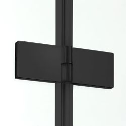 KABINA NEW SOLEO BLACK 2D PROSTOKĄTNA U 80x90x195 CZYSTE 6mm ACTIVE SHIELD 2.0 WZÓR KRATKA