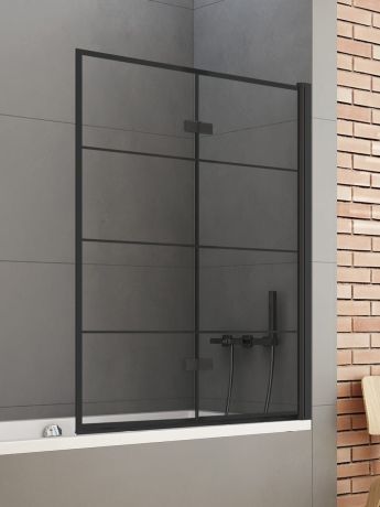 Przejdź do produktu PARAWAN NAWANNOWY NEW SOLEO BLACK 1D P 100x140 CZYSTE 6mm ACTIVE SHIELD 2.0 WZÓR KRATKA