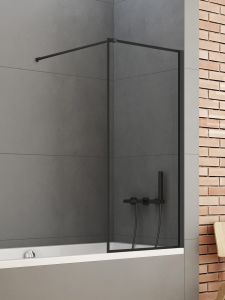 NZ6 PARAWAN NAWANNOWY NEW SOLEO BLACK U 60x140 CZYSTE 6mm ACTIVE SHIELD 2.0 WZÓR RAMKA WSP. PROSTOPADŁY