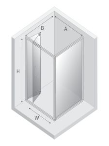 KABINA ALTA 1D PROSTOKĄTNA U 80x90x195 CZYSTE 6mm ACTIVE SHIELD 2.0
