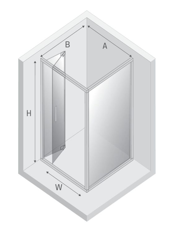 KABINA ALTA 1D PROSTOKĄTNA U 80x90x195 CZYSTE 6mm ACTIVE SHIELD 2.0