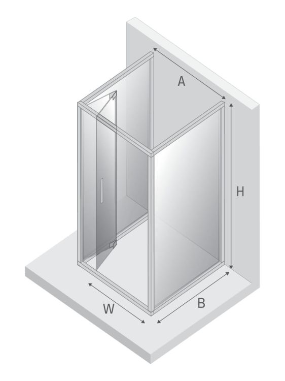 KABINA ALTA 1D KWADRATOWA PRZYŚCIENNA U 80x80x195 CZYSTE 6mm ACTIVE SHIELD 2.0