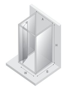 KABINA ALTA 1D KWADRATOWA PRZYŚCIENNA U 90x90x195 CZYSTE 6mm ACTIVE SHIELD 2.0