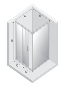 KABINA ALTA III 1D PROSTOKĄTNA U 100x90x195 CZYSTE 6mm ACTIVE SHIELD 2.0
