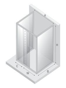 KABINA ALTA III 1D KWADRATOWA PRZYŚCIENNA U 80x80x195 CZYSTE 6mm ACTIVE SHIELD 2.0