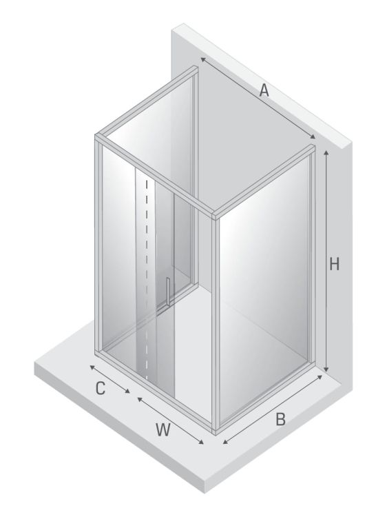 KABINA ALTA III 1D KWADRATOWA PRZYŚCIENNA U 80x80x195 CZYSTE 6mm ACTIVE SHIELD 2.0