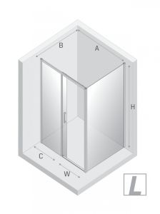 KABINA PRIME 1D PROSTOKĄTNA L 100x90x200 CZYSTE 6mm ACTIVE SHIELD 2.0