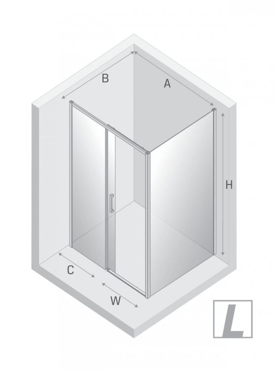 KABINA PRIME 1D PROSTOKĄTNA L 100x90x200 CZYSTE 6mm ACTIVE SHIELD 2.0
