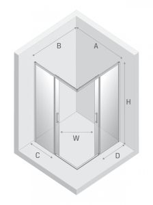 KABINA PRIME 2D KWADRATOWA  70x70x200 CZYSTE 6mm ACTIVE SHIELD 2.0