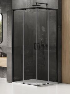 KABINA PRIME BLACK 2D KWADRATOWA  70x70x200 CZYSTE 6mm ACTIVE SHIELD 2.0