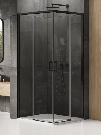 Przejdź do produktu KABINA PRIME BLACK 2D KWADRATOWA  70x70x200 CZYSTE 6mm ACTIVE SHIELD 2.0