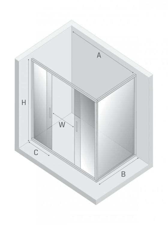 KABINA NEW CORRINA 2D PROSTOKĄTNA U 170x80x195 CZYSTE 6mm ACTIVE SHIELD 2.0