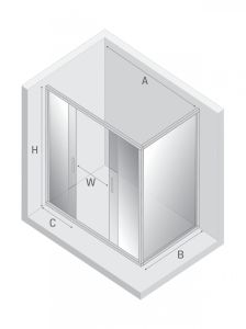 KABINA NEW CORRINA 2D PROSTOKĄTNA U 170x90x195 CZYSTE 6mm ACTIVE SHIELD 2.0